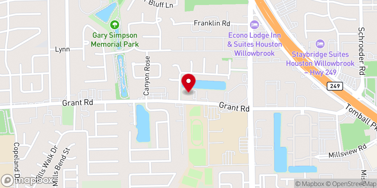 Map showing location of Community of Christ (NW Houston)