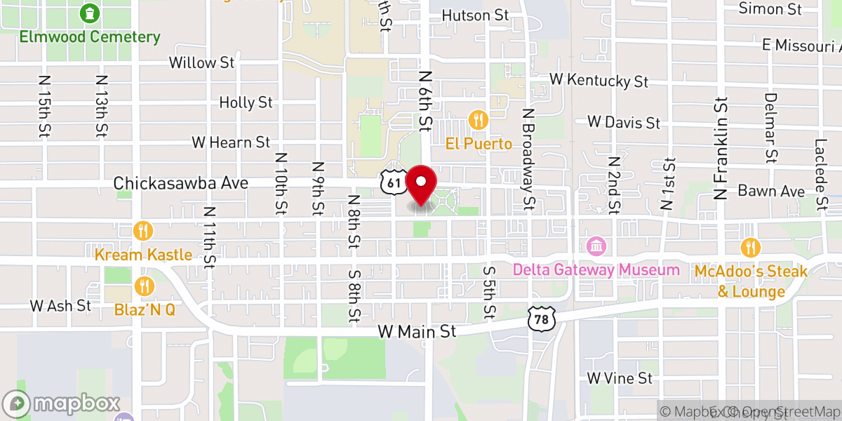 Map showing location of Revival Center Church
