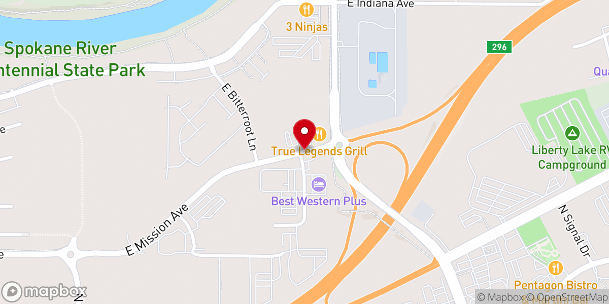 Map showing location of Liberty Lake