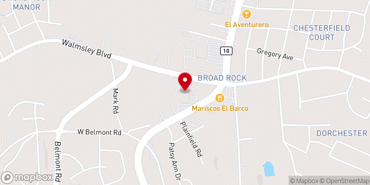 Map showing location of Branch's Baptist Church