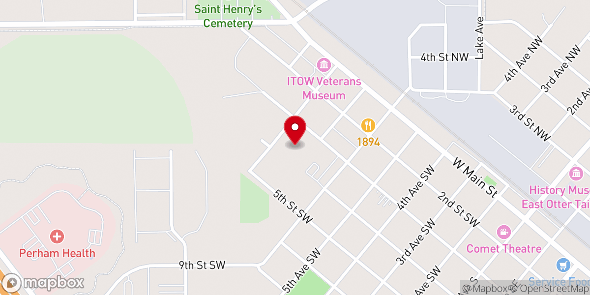 Map showing location of Perham Living