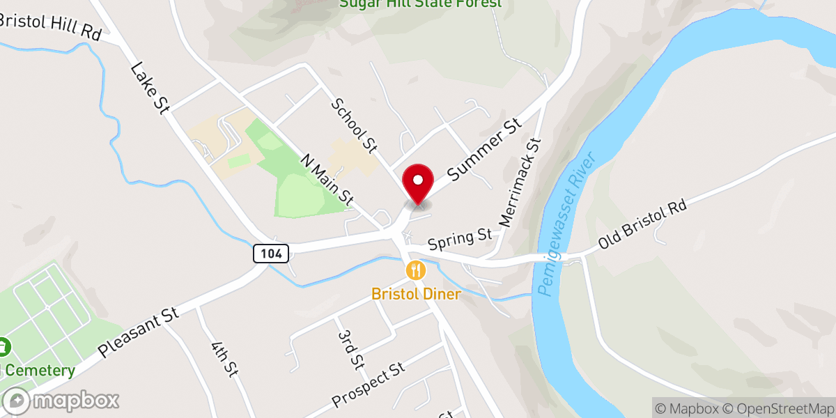 Map showing location of Bristol Baptist Church