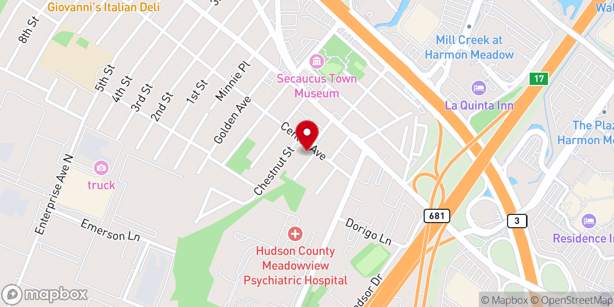 Map showing location of The North Jersey United Pentecostal Church