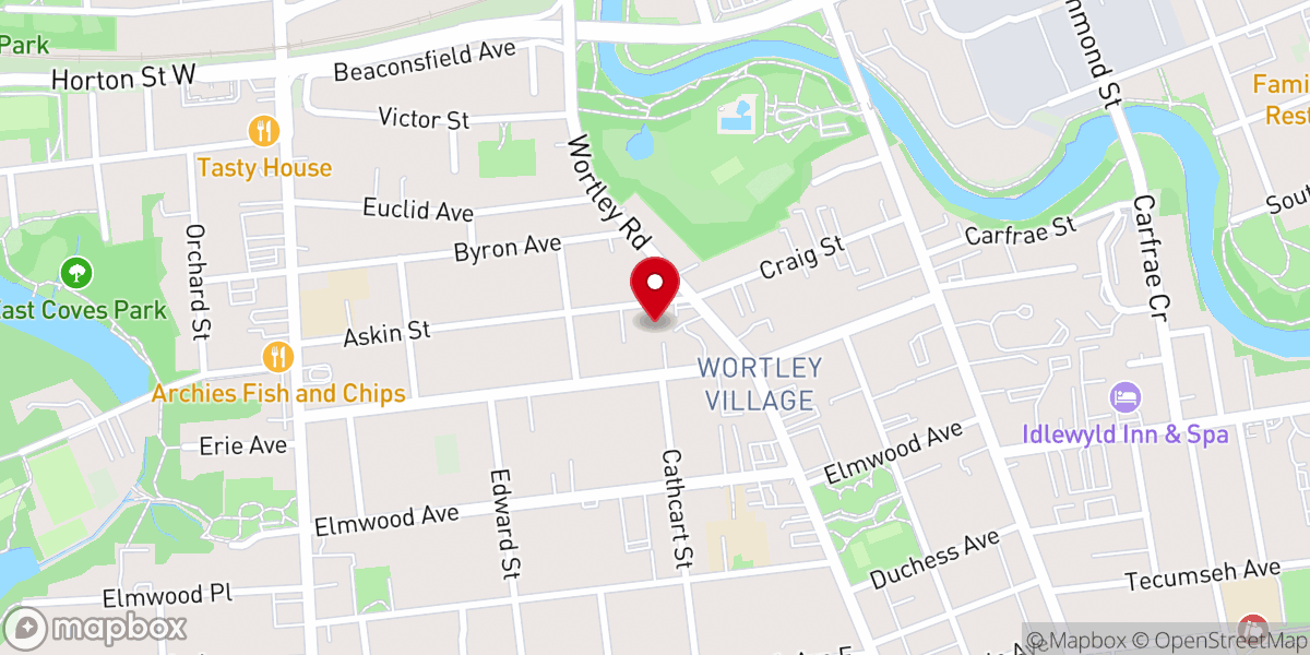 Map showing location of St. James Westminster Church