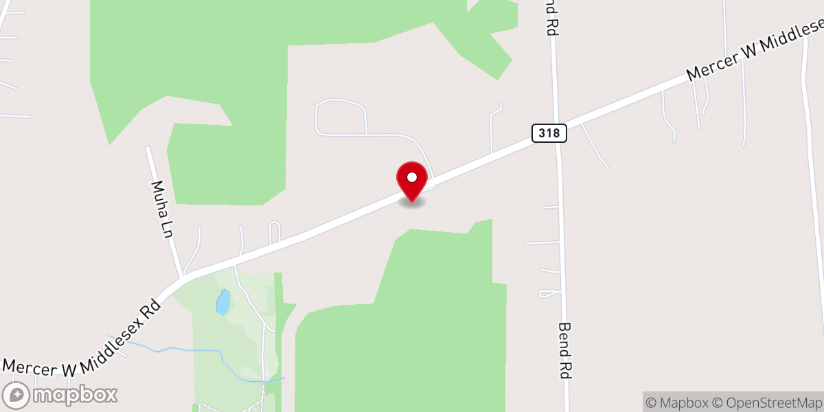 Map showing location of Unity Presbyterian Church