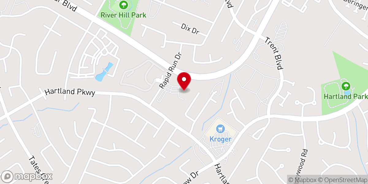 Map showing location of Tates Creek Presbyterian Church