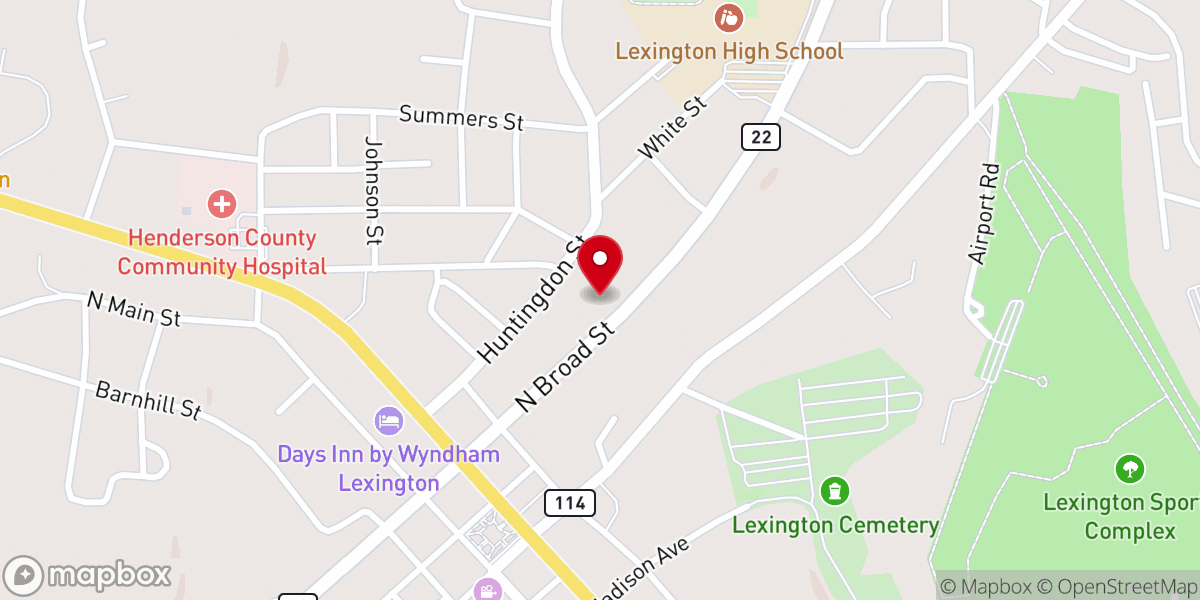 Map showing location of Broad Street Church of Christ