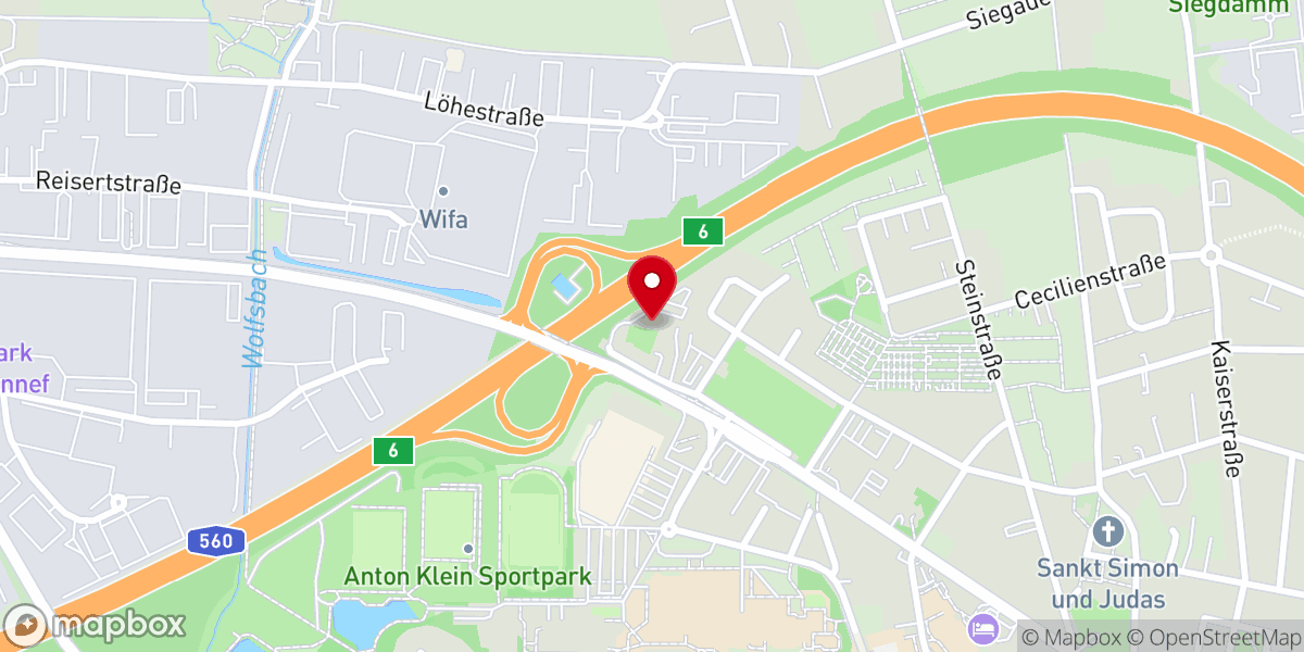 Map showing location of Freie Evangeliumschristengemeinde Hennef e.V.