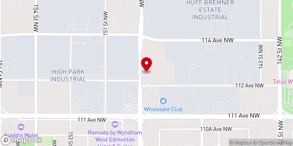 Map showing location of Mission Thrift Store Edmonton 2