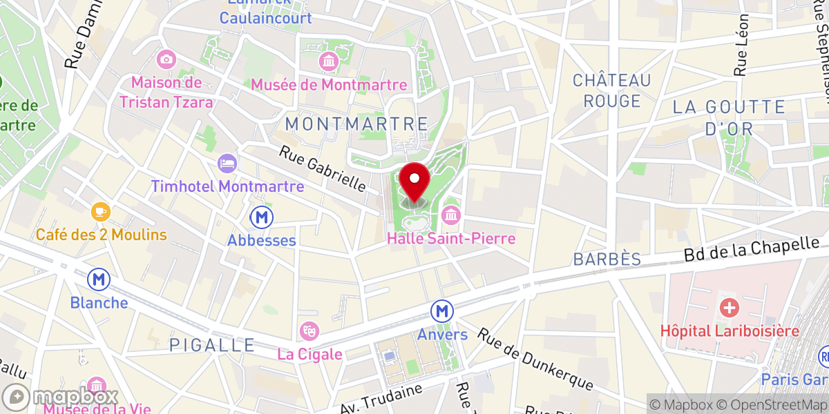 Map showing location of Square Louise Michel