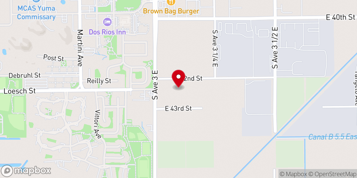 Map showing location of Destiny Church - Yuma