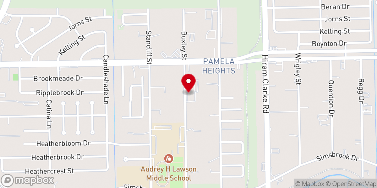 Map showing location of Southside Church of Christ