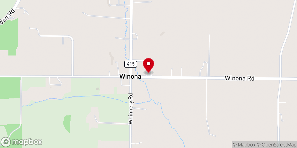 Map showing location of Winona Global Methodist Church