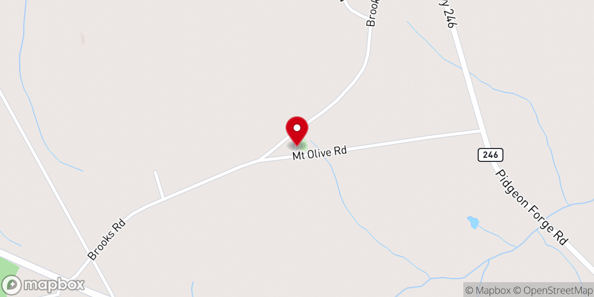 Map showing location of Mount Olive Baptist Church
