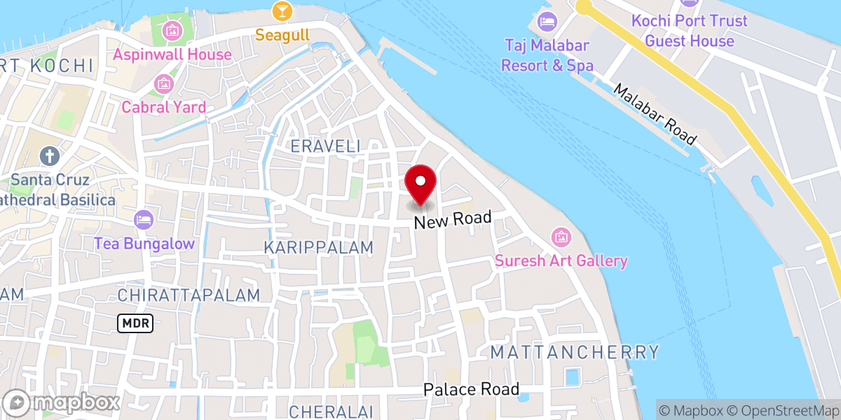 Map showing location of St. George Orthodox Koonan Kurish Old Syrian Church
