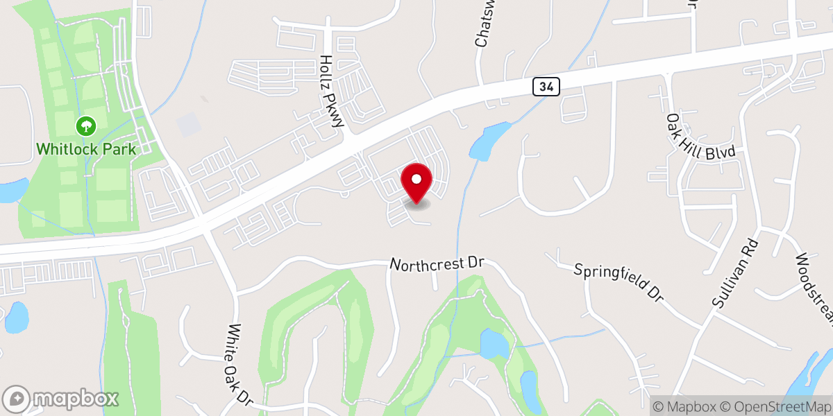 Map showing location of Southside Church, Newnan