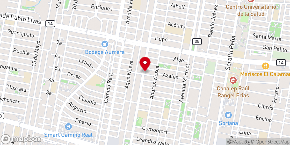 Map showing location of Iglesia Bautista Genezareth