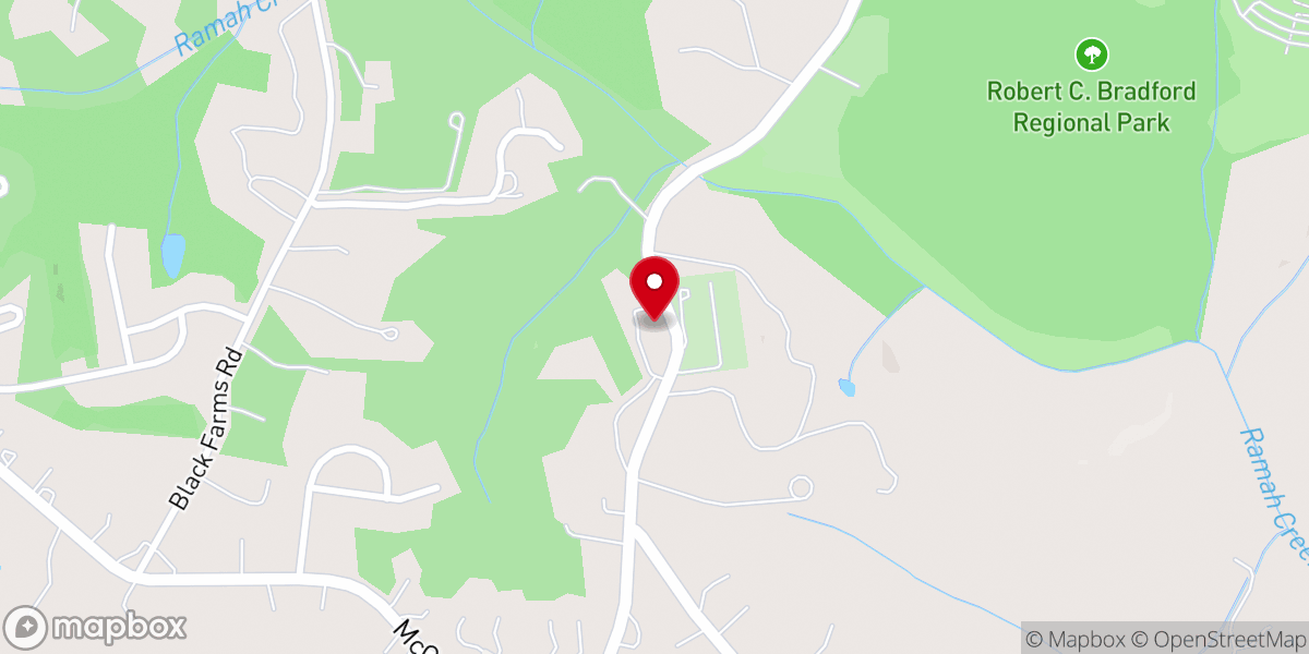 Map showing location of Ramah Presbyterian Church