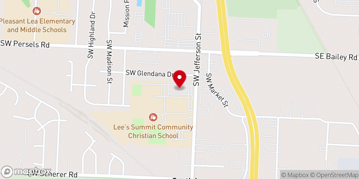 Map showing location of Lee’s Summit Community Church