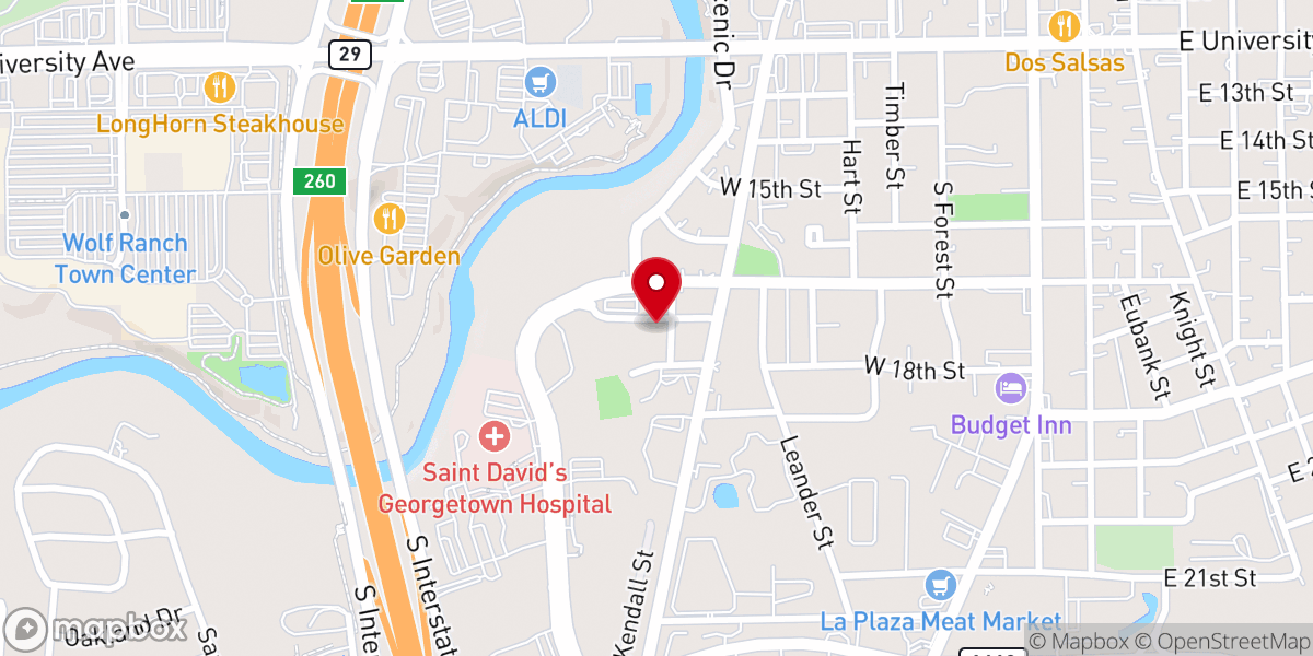 Map showing location of Calvary's Hill Baptist Church