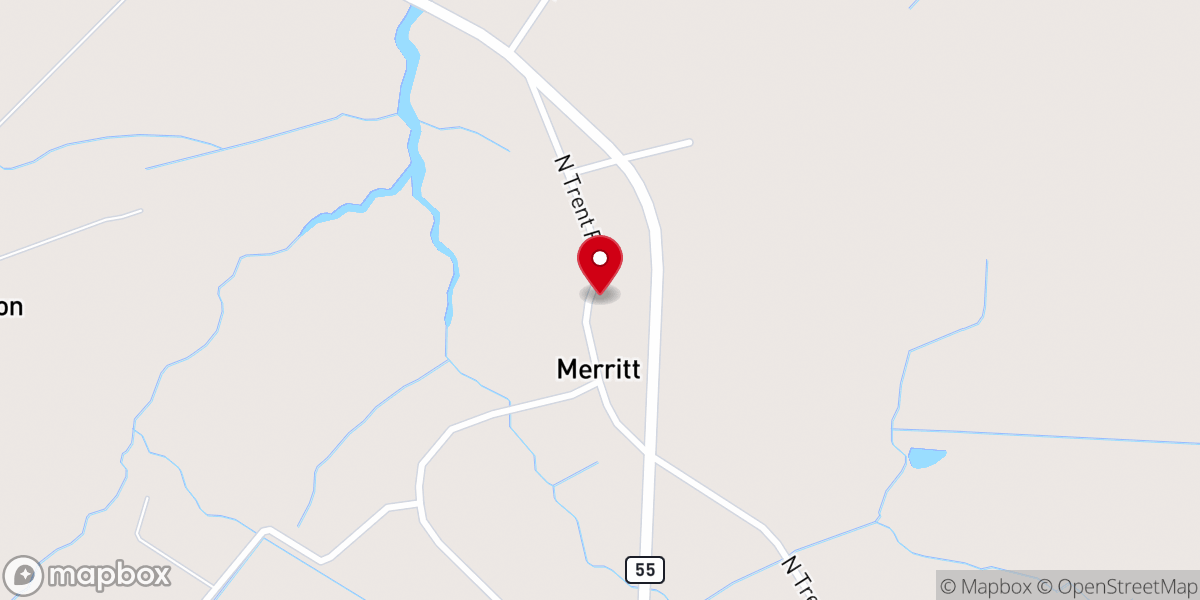 Map showing location of Bethel Missionary Baptist Church