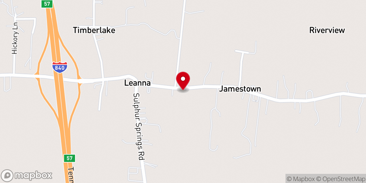 Map showing location of Zion Hill Baptist Church