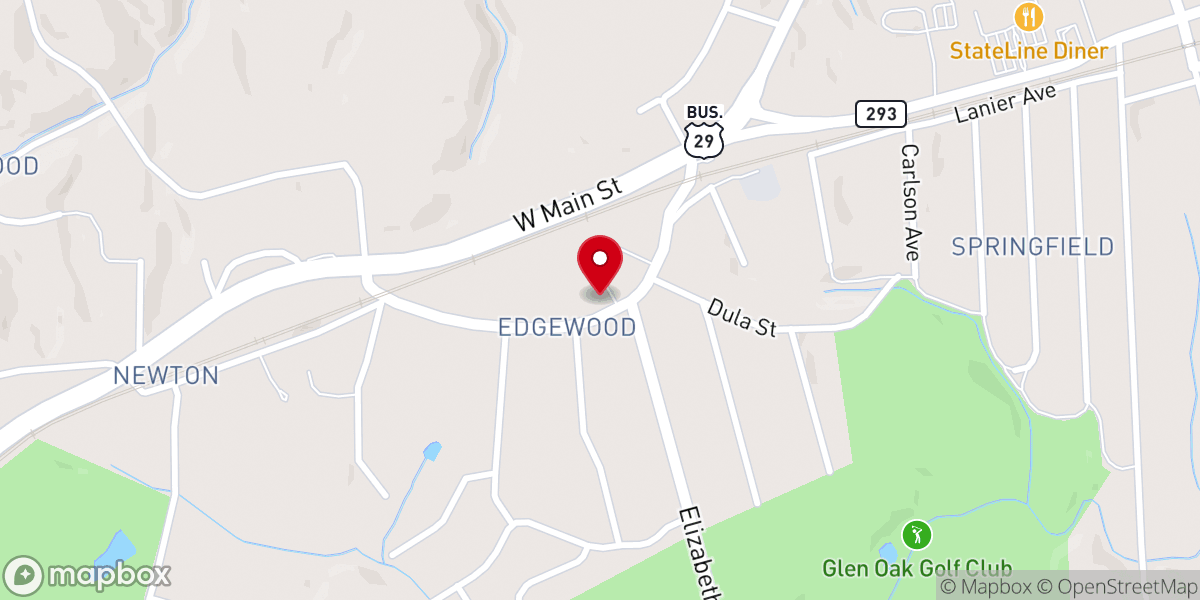 Map showing location of Calvary Baptist Church