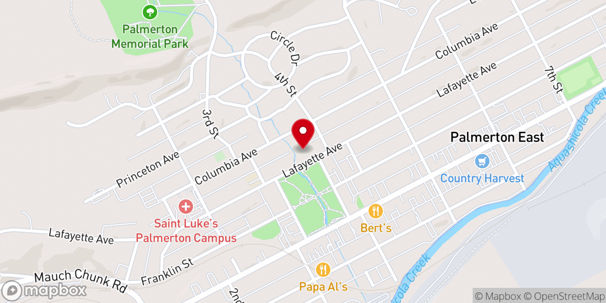 Map showing location of St. John's Episcopal Church