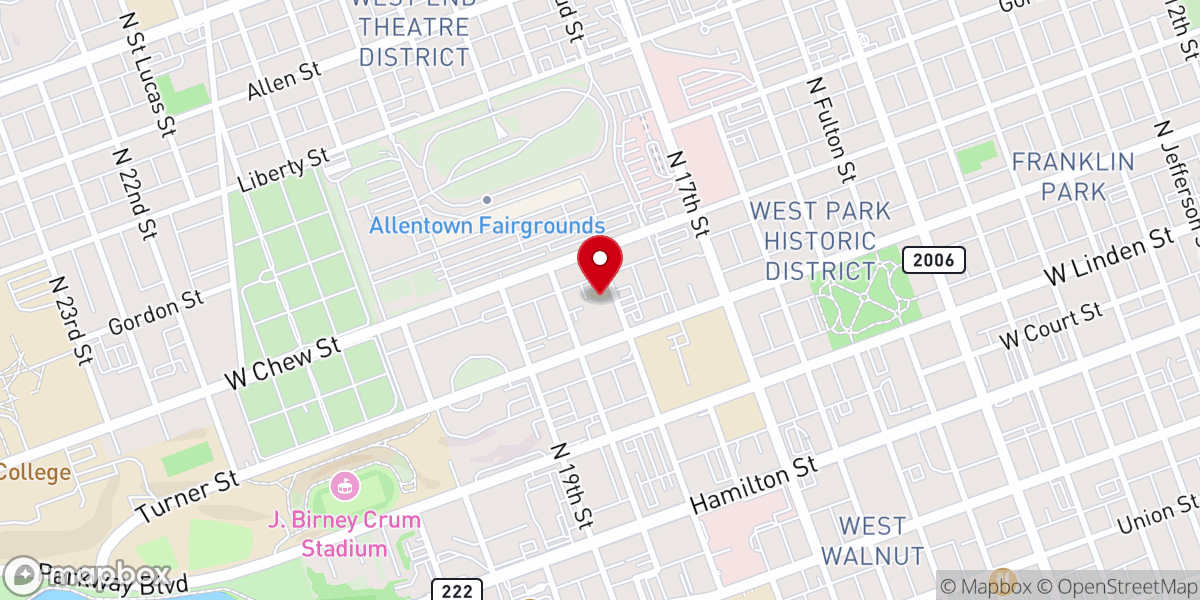 Map showing location of St Catharine of Siena Center