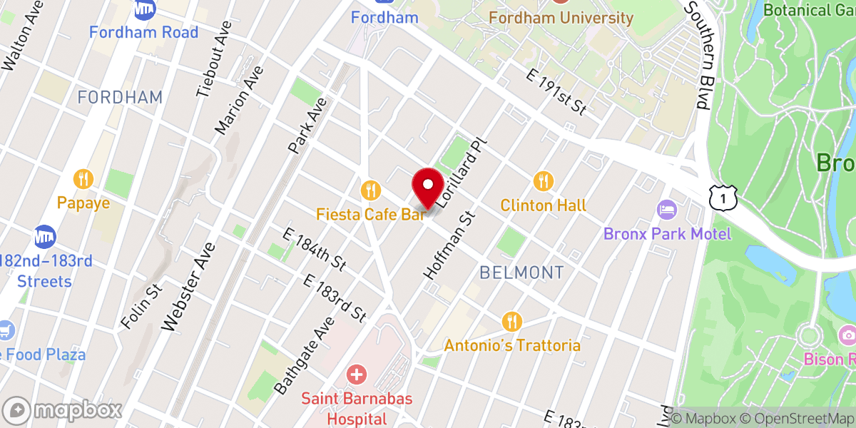 Map showing location of Italian Baptist Church