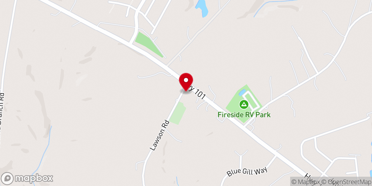 Map showing location of Selma Baptist Church
