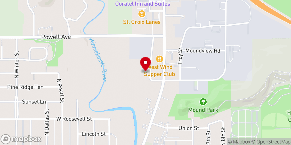Map showing location of River Falls Community Food Pantry