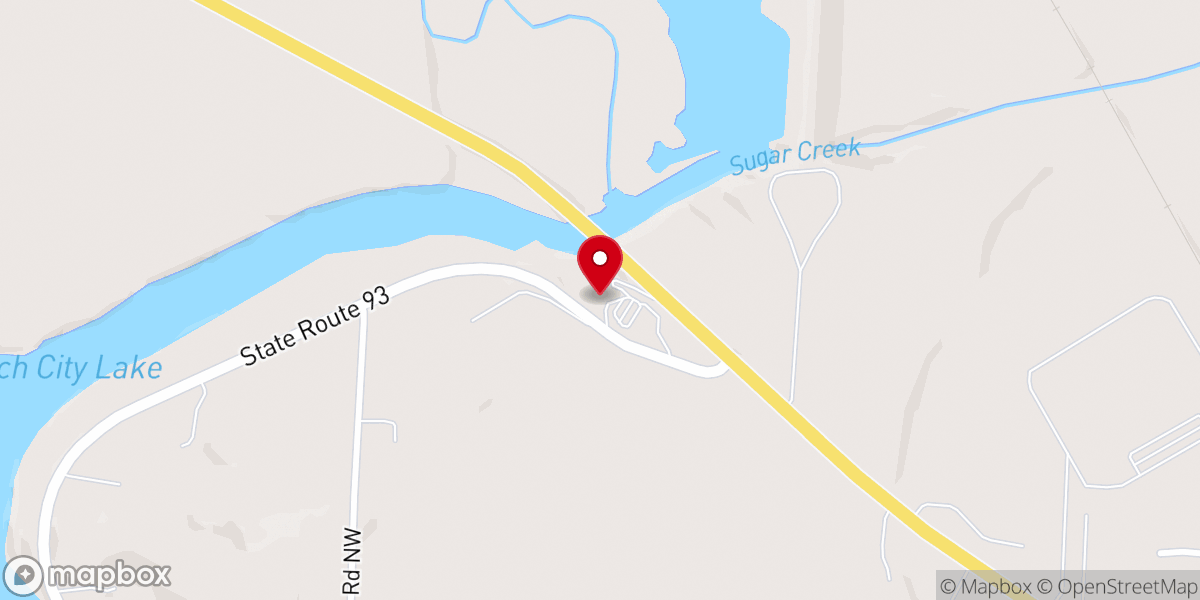 Map showing location of Lakeview Baptist Church