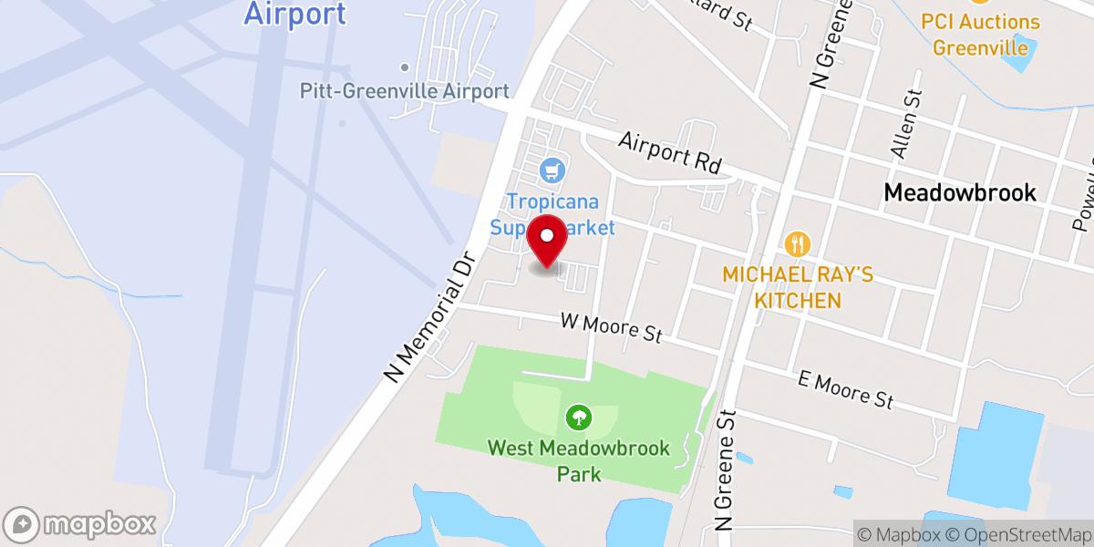 Map showing location of Greenville Community Christian Church