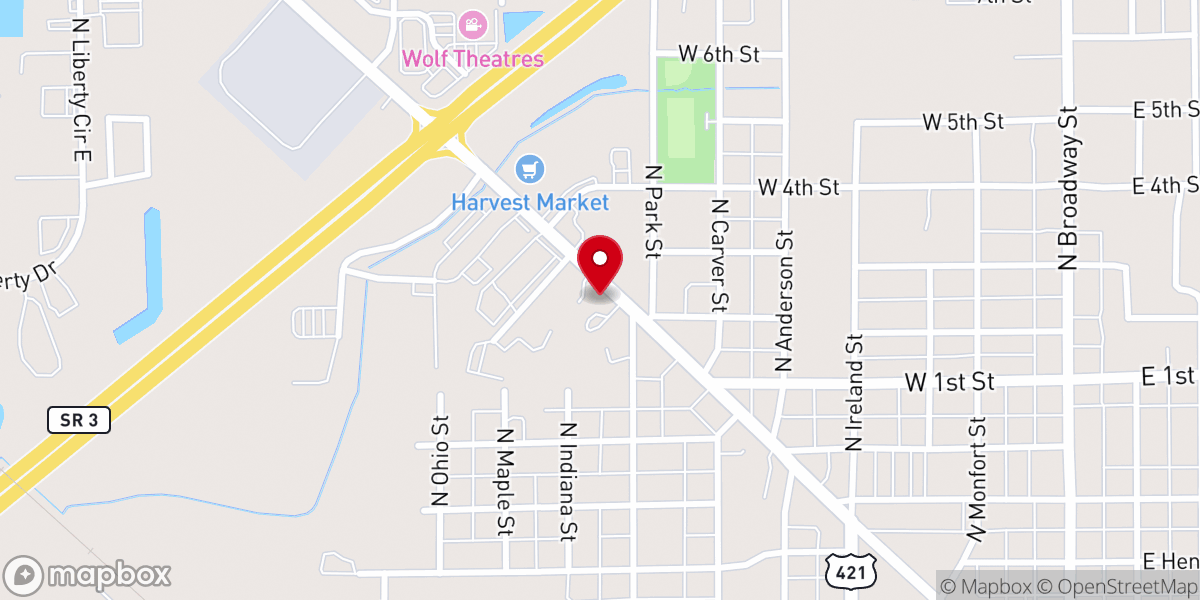 Map showing location of Heritage Bible Community Church