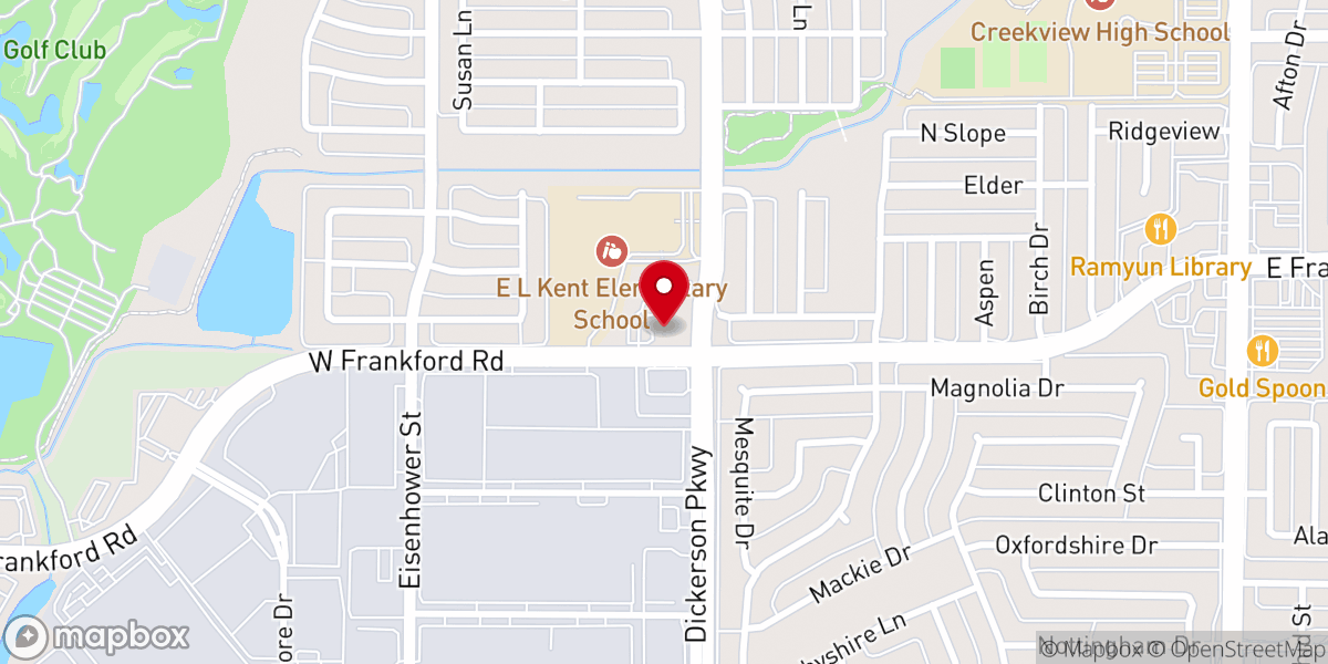 Map showing location of The Mar Thoma Church of Dallas, Carrollton
