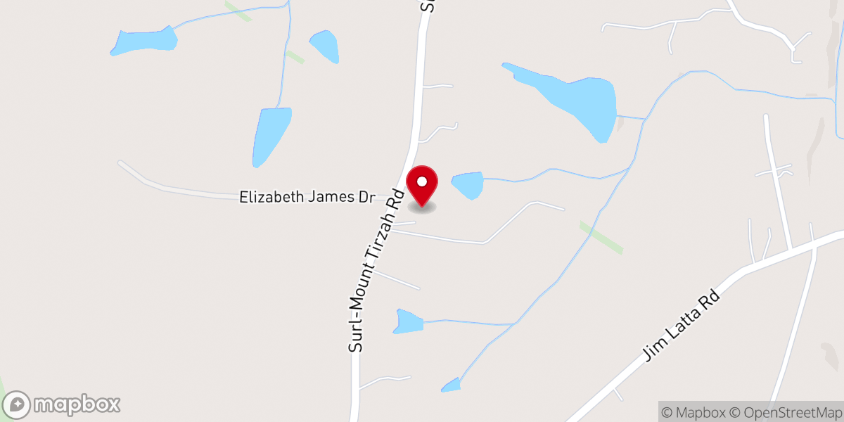 Map showing location of Timberlake Baptist Church