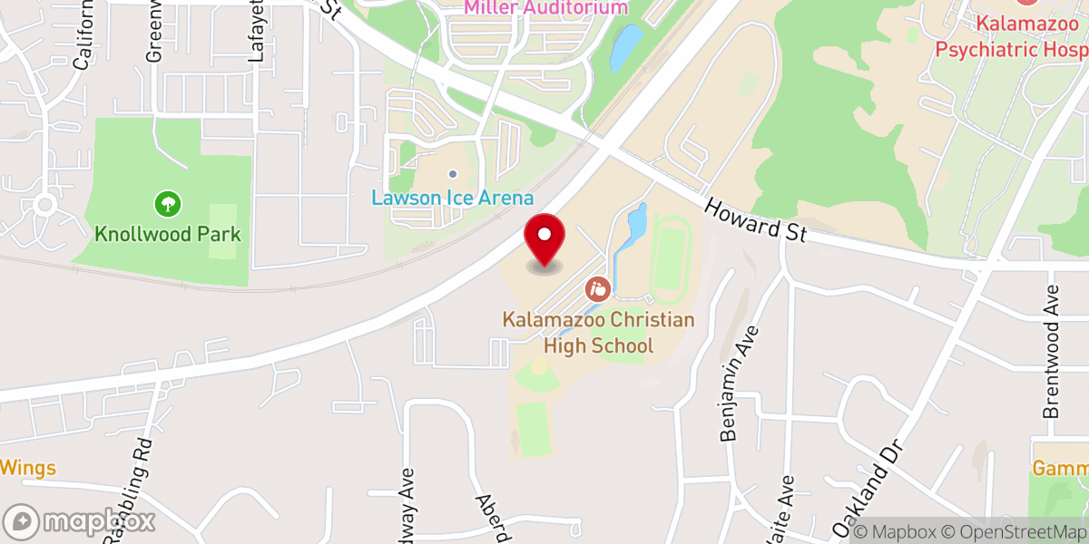 Map showing location of Kalamazoo Church of Christ