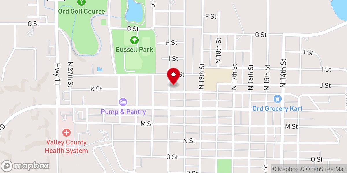 Map showing location of Bethel Baptist Church
