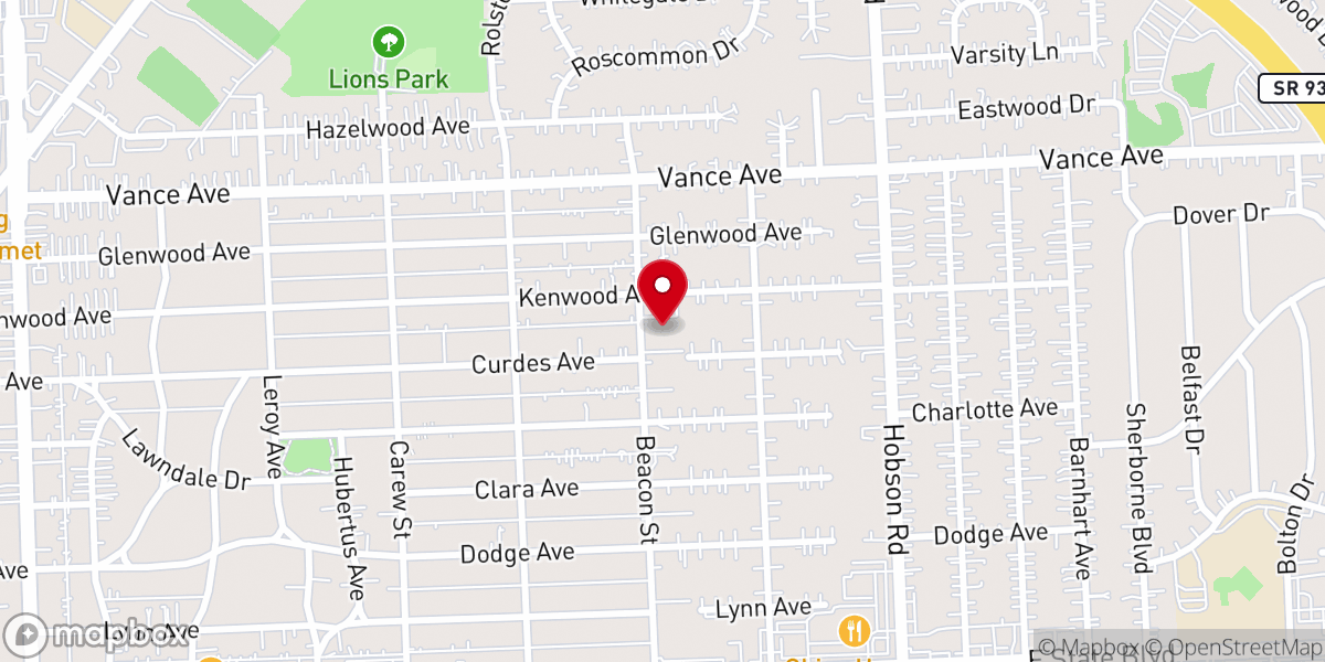 Map showing location of Beacon Heights Church of the Brethren