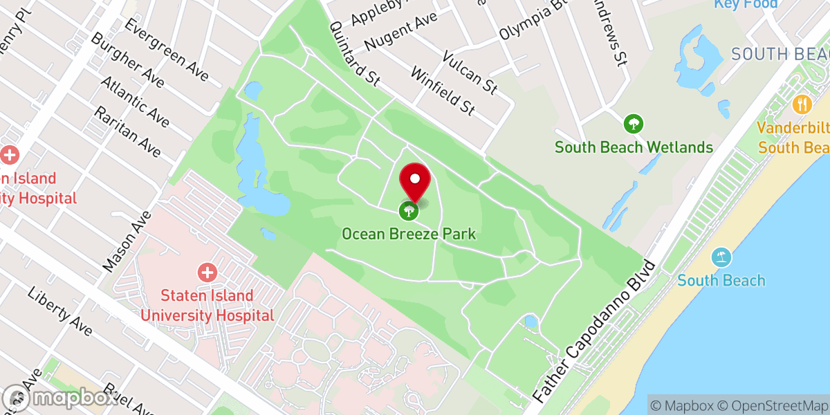 Map showing location of Ocean Breeze Park