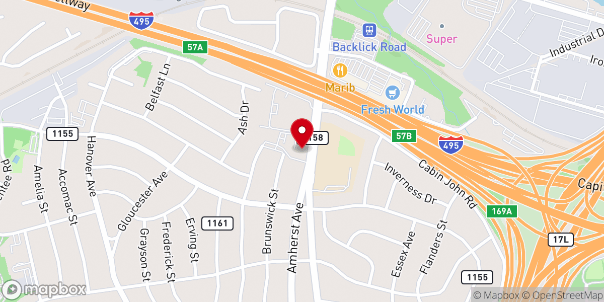 Map showing location of St. Mark's Lutheran Church todayh