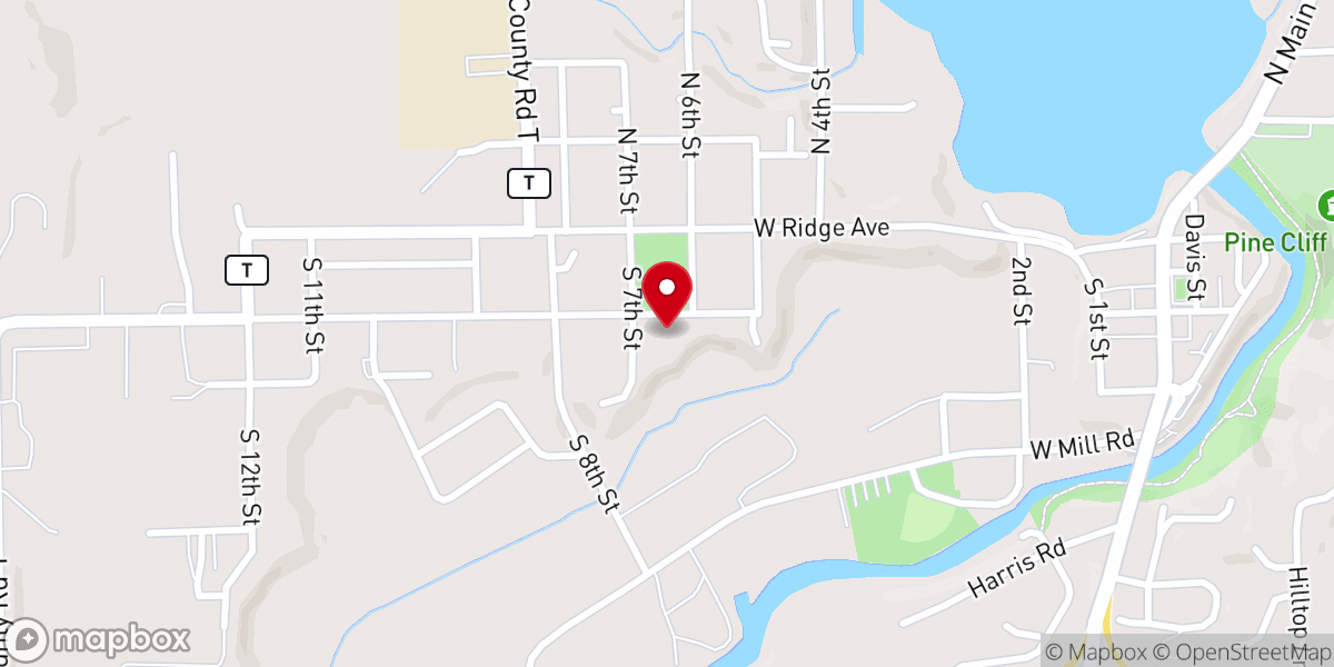 Map showing location of Zion Lutheran Church