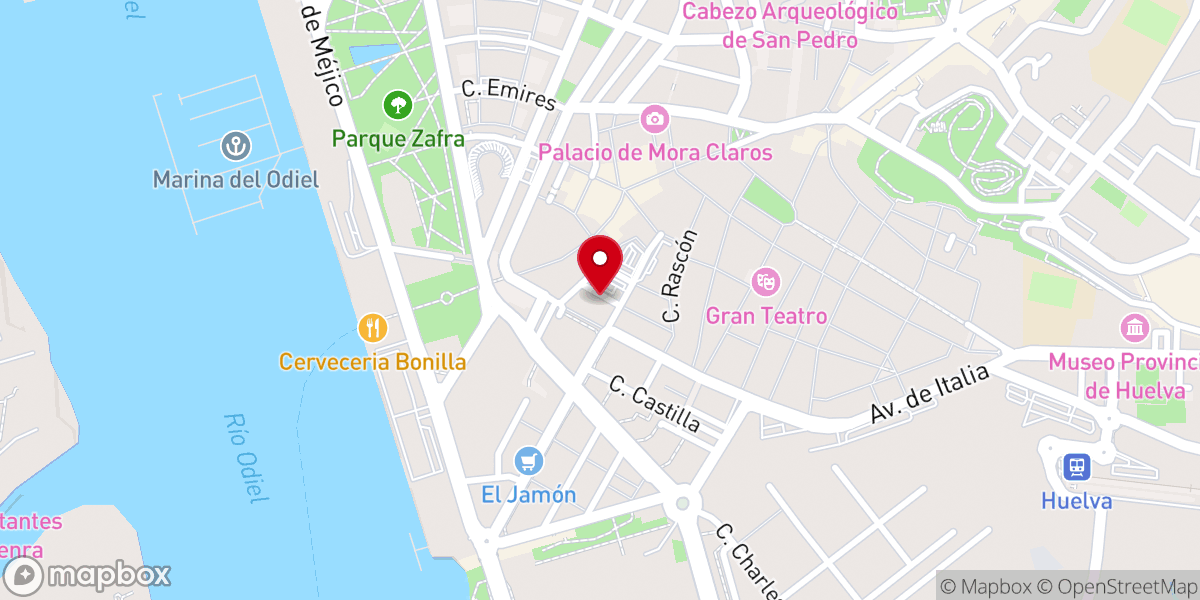 Map showing location of Iglesia de Nuestro Padre Jesús del Calvario
