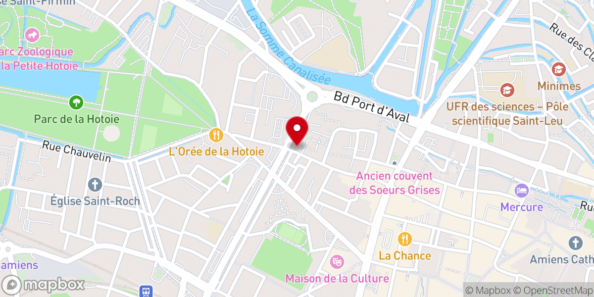 Map showing location of Mosquée Annour (Institut des Lumières)