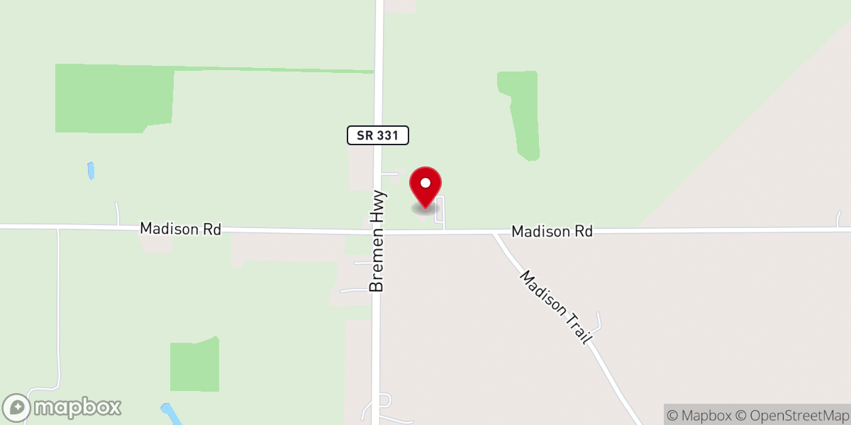 Map showing location of South Bend Apostolic Christian Church
