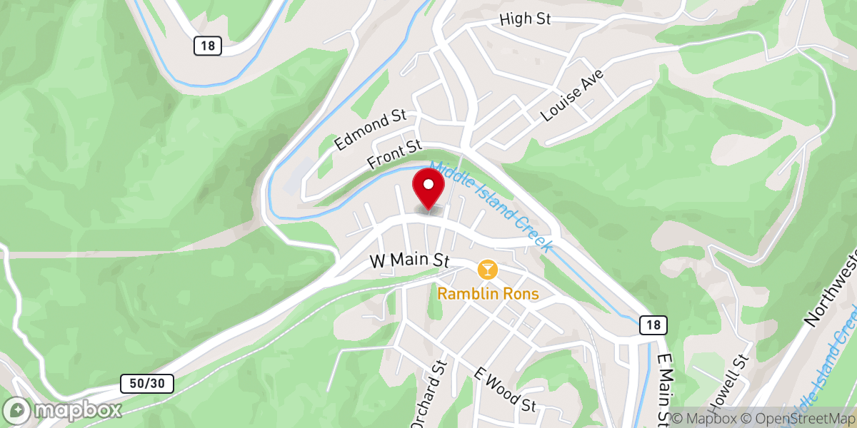 Map showing location of First Assembly of God