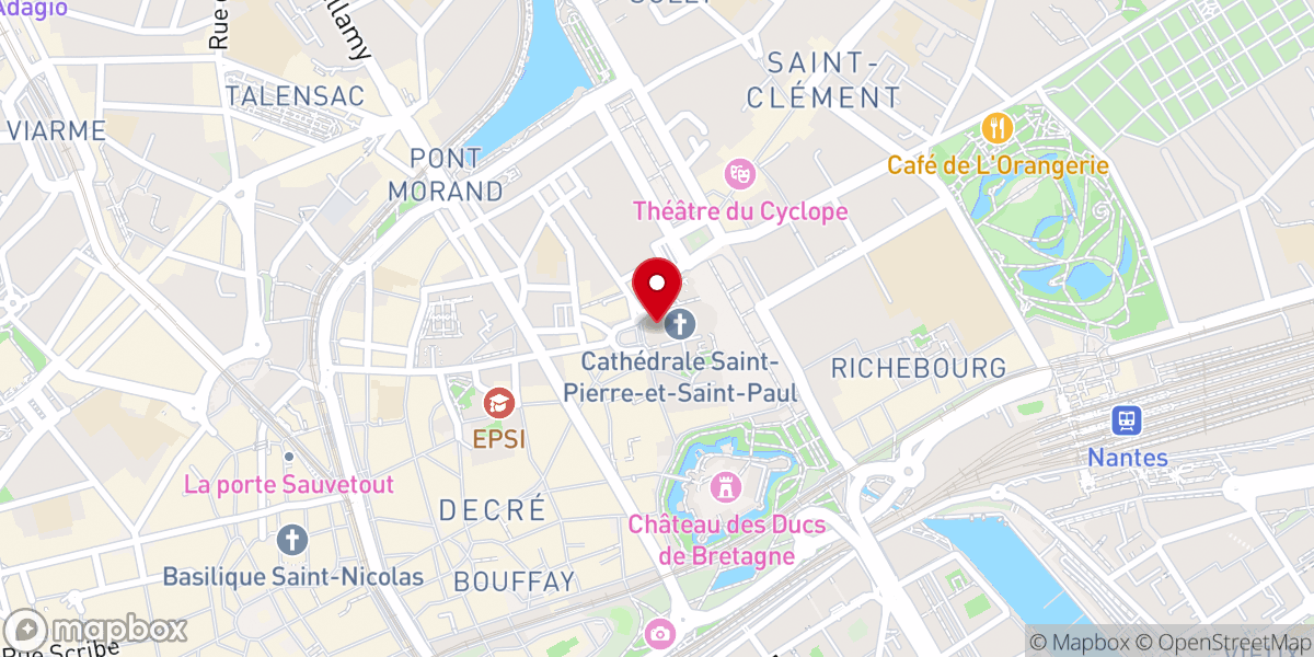 Map showing location of Cathédrale Saint-Pierre-et-Saint-Paul de Nantes