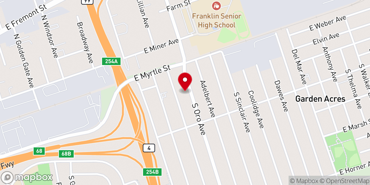 Map showing location of Eastside Missionary Baptist