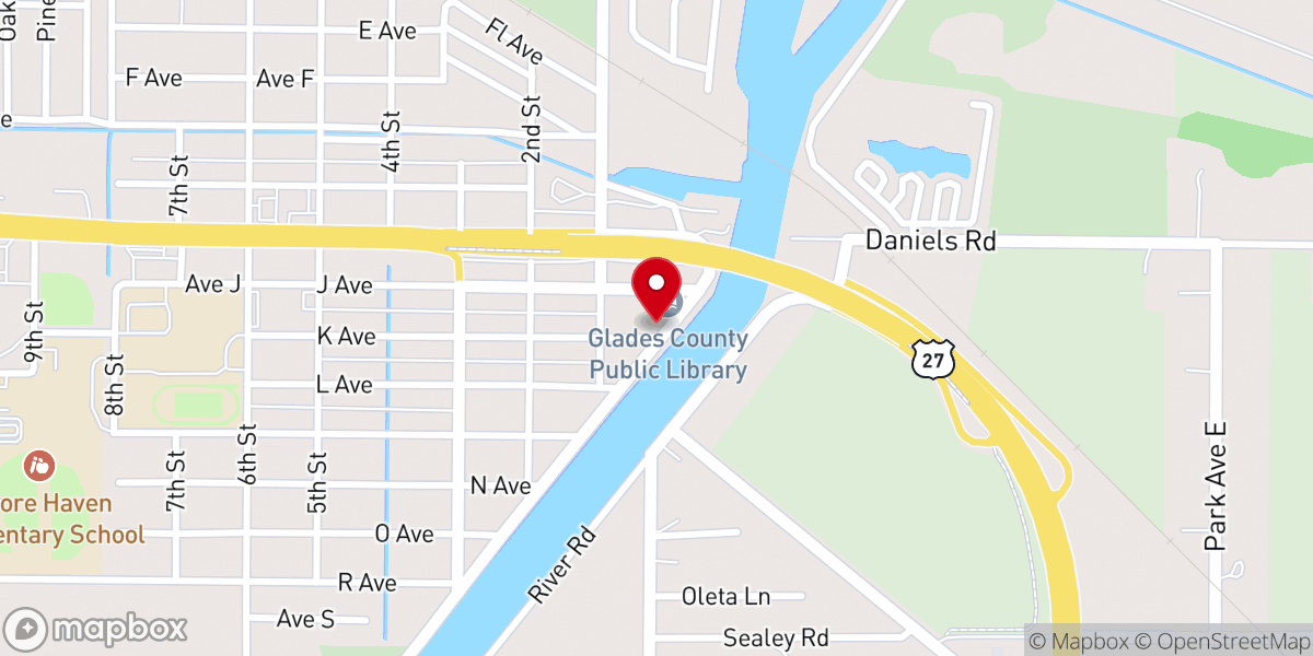 Map showing location of Moore Haven Park